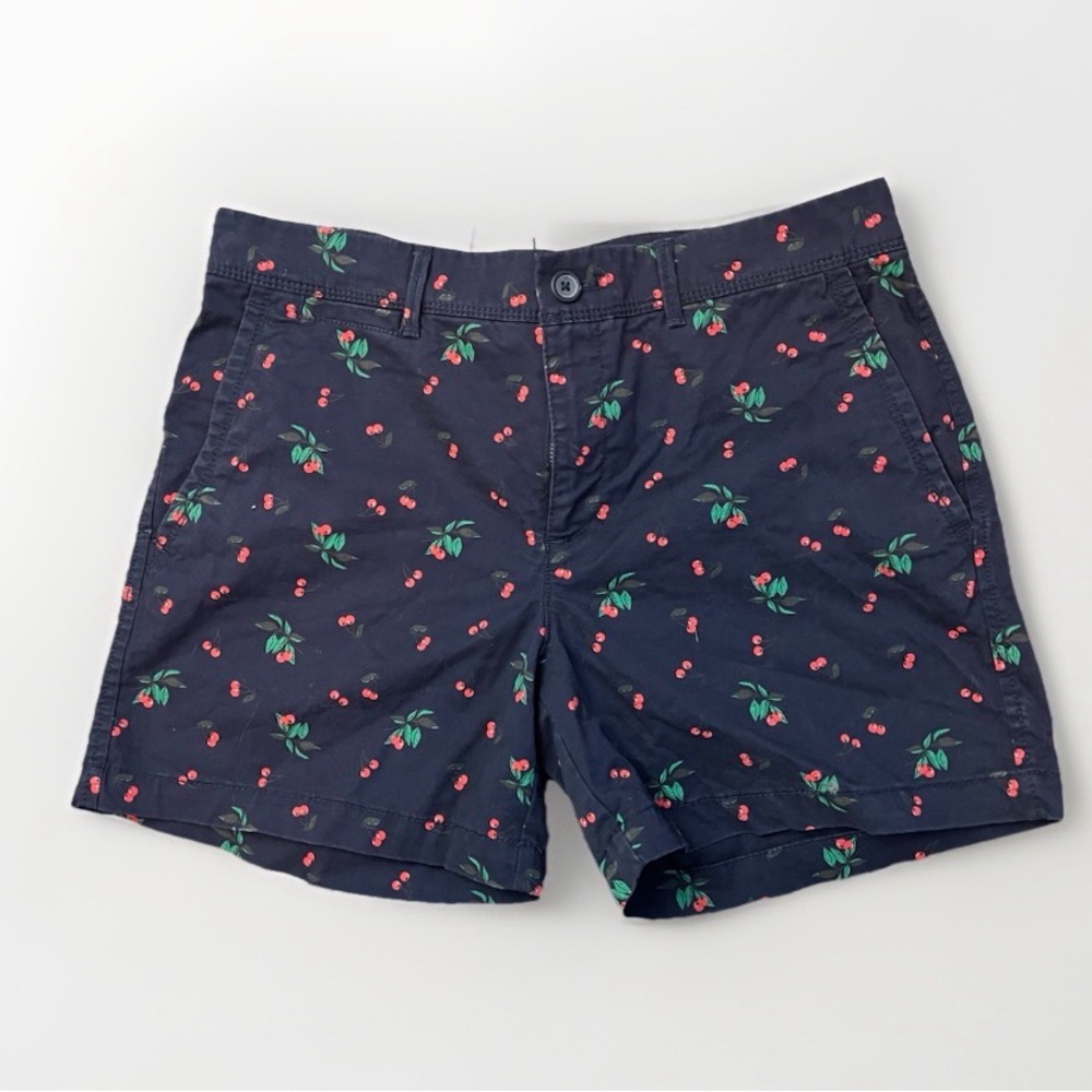 Banana Republic blue cherry print chino shorts size 6